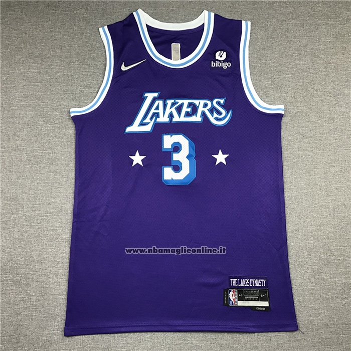 Maglia Los Angeles Lakers Anthony Davis #3 Citta Edition 2021-22 Viola